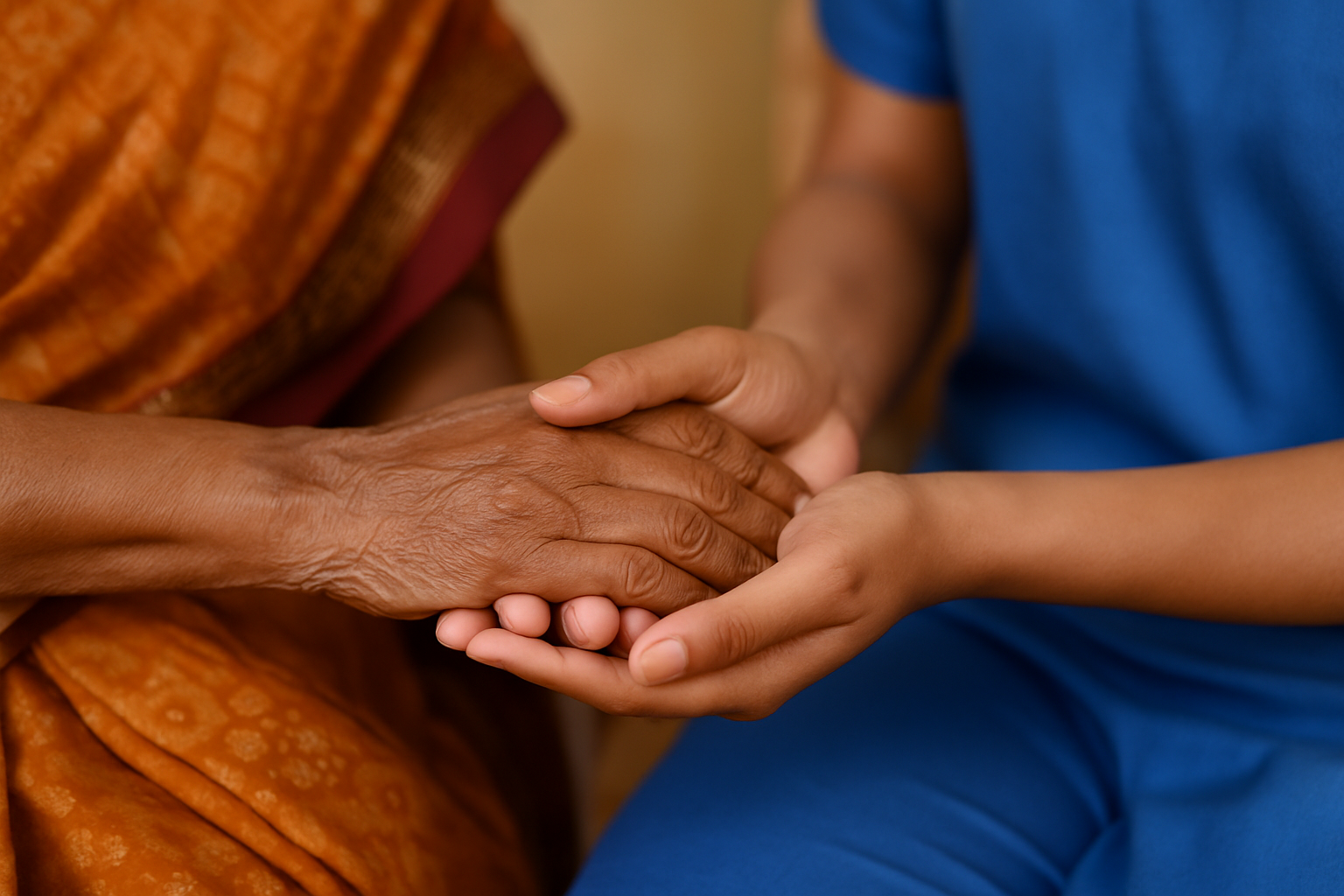 Family together with elder at Jaivika